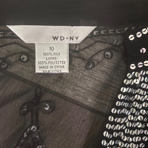 100% Silk V Neck Sequin Top Size 10 - Picture 7 of 12